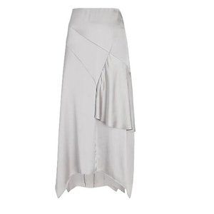 Express High Waisted Satin Flutter Ruffle Balletcore Slip Skirt XL $74